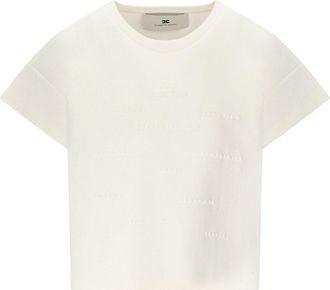 Elisabetta Franchi T-SHIRT CROP CON LETTERING GESSO ELISABETTA FRANCHI