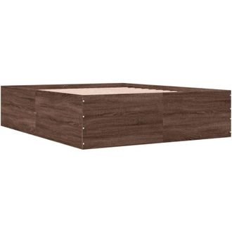 vidaXL Bed Frame without Mattress Brown Oak 150x200 cm King Size Vidaxl
