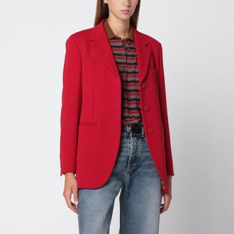 Max Mara Blazer rosso in cady di lana
