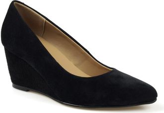National Comfort Wedge Pump in Black Suede at Nordstrom, Size 11