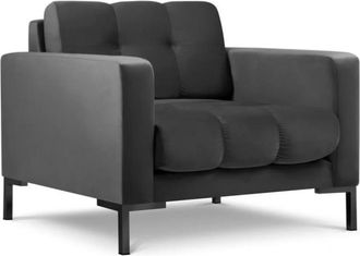 BLOOMINGLOFT Designsessel Mamaia mit Samtbezug - Dunkelgrau