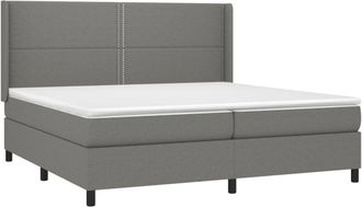 vidaXL Cama Box Spring Con Colch&oacute;n Tela Gris Oscuro 200x200 Cm Vidaxl