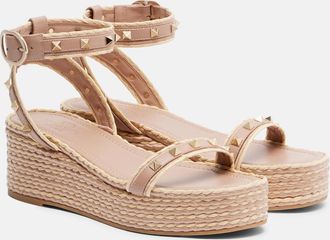 Valentino Garavani Sandalias con plataforma Rockstud de piel