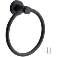 OEM Toallero De Pared, Aro Para Toallas Negro Mate De Acero Inoxidable 304, Soporte Redondo Para Toallas Para Ba&ntilde;o Y Cocina (negro) - Crezuo