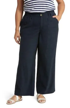 Wit & Wisdom Sky Rise Paperbag Waist Pants in Navy - Dar at Nordstrom Rack, Size 22W