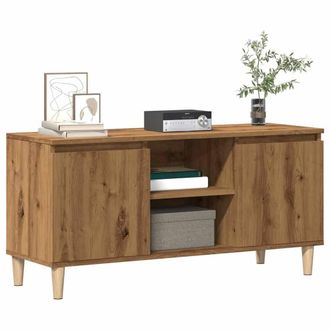 Berkfield Home TV Cabinet Artisan Oak 102x35x50 cm Engineered Wood in Brown | Size: 102 x 35 x 50 cm