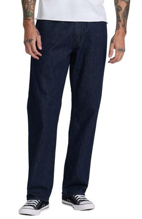 Rvca True Fit Straight Leg Jeans in Blue Rinse at Nordstrom, Size 29