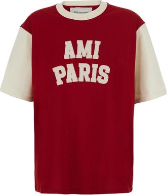 Ami Boxy Crewneck T-Shirt - Dames - T-shirts - Rood - M - Katoen - Tops