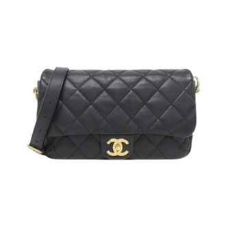 Chanel Pre-owned Lambskin Shoulder Bag - Dames - Pre-owned - Zwart - Maat: ONE Size Leer