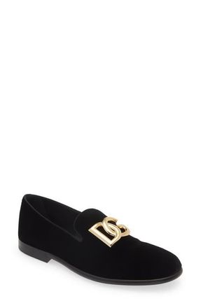 Dolce & Gabbana Leonardo Velvet Loafer in 80999 Black at Nordstrom, Size 10Us