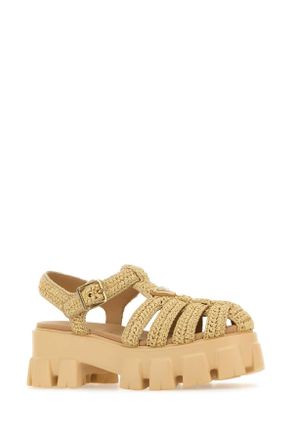 Prada Monolith Sandals - Beige