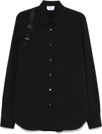 Alexander McQueen Zwarte Katoenen Overhemd met Voorsluiting - Heren - Casual Overhemden - Zwart - M - Katoen - Overhemden