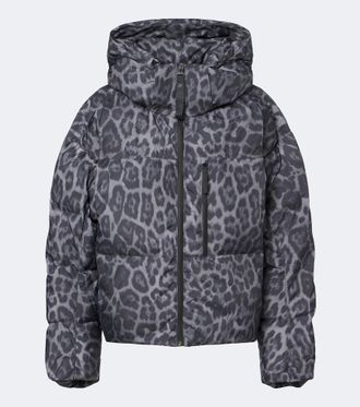 adidas by Stella McCartney Hooded leopard-print puffer jacket