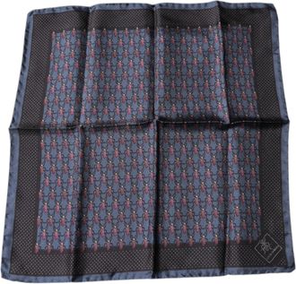 Dolce & Gabbana Mens Dark Blue Beetle Square Handkerchief Scarf Silk - One Size