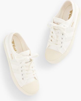 Gola Coaster Sneakers - Off White/Gold - 6 1/2 M - 100% Cotton Talbots