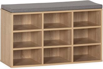 HOMN Banco zapatero color roble 9 huecos