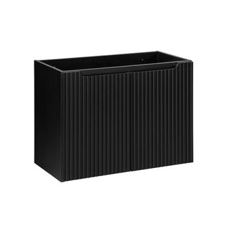 Petits Meubles Mueble bajo lavabo 80cm 2 puertas paneles de melamina y mdf negro