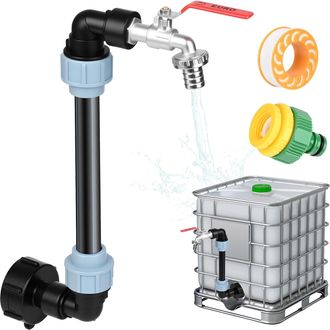 OEM Grifo De Pl&aacute;stico Para Tanque De 1000 Litros Con Rosca De 3/4, Grifo De Lat&oacute;n Para Tanque De Recolecci&oacute;n De Agua De Lluvia De 1000 Litros, Pr&aacute;ctico Ad