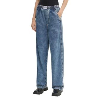 Moschino Relaxed Fit High Waist Denim Jeans - Dames - Jeans - Blauw - Maat: W25 Denim