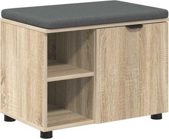 vidaXL Banco De Entrada Con Coj&iacute;n Roble Sonoma 60 X 38 X 46 Cm Vidaxl