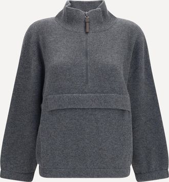 Brunello Cucinelli Cashmere half-zip Sweater Female L