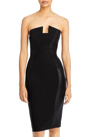 Black Halo Lena Strapless Sheath Dress In Black