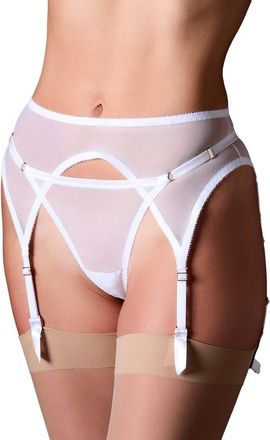 Journelle Odette Classic Mesh Garter Belt in Blanc at Nordstrom, Size X-Small