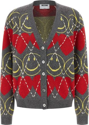 Moschino Multicolor Wool Womens Cardigan