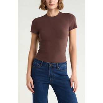 Good American Super Stretch Baby Tee in Bitter Cocoa at Nordstrom Rack, Size X-Small