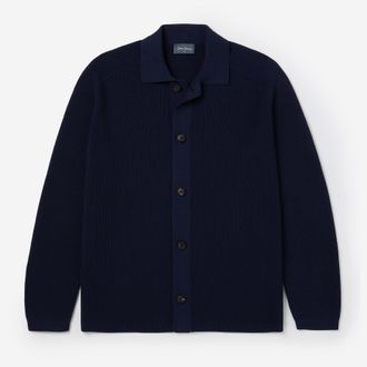 Oliver Sweeney Mens 100% Cotton Overshirt - Navy - Size X-Large