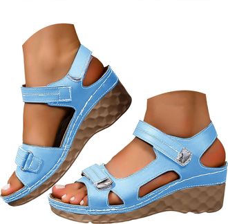 Generic Strappy Sandals for Women Dressy Summer 2026 Womens Open Toe Platform Orthopedic Sandal with Arch Support Casual Low Wedges Comfortable Walking Beach 