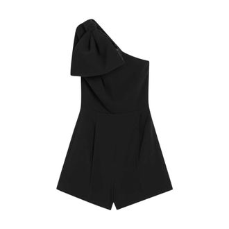 Max Mara Playsuits, female, Black, Size: S Black Piano Dresses Short Woman