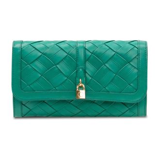 Stella McCartney Ryder Woven Wallet with Strap - female - Stella McCartney - Wallets & Cardholders - Green - ONE SIZE - Accessories