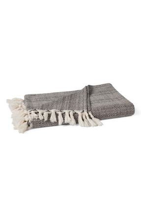 Coyuchi Lido Organic Cotton Throw Blanket in Undyed W/Espresso at Nordstrom