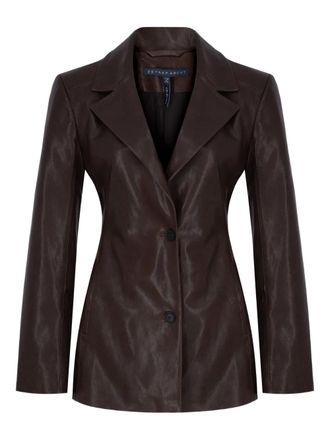 Zeynep Arcay buttoned leather blazer - Bruin