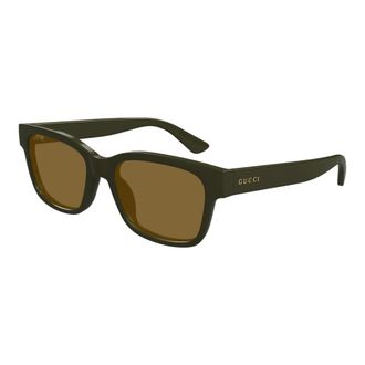 Gucci Rechthoekige zonnebril - Heren - Accessoires - Groen - Maat: 54 MM Nylon