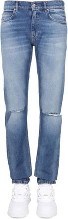 Versace Straight-Leg Jeans With Distressed Detailing