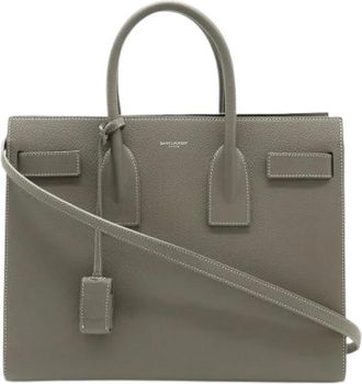 Saint Laurent Pre-owned Tote Bags, female, Gray, Size: ONE SIZE Pre-owned Sac De Jour Small Leather 2way Handbag