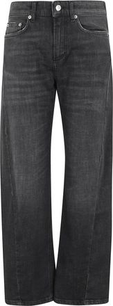 Department Five Zwarte gebogen jeans met 5 zakken - Dames - Loose Fit Jeans - Zwart - W24 - Jeans