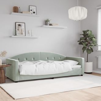 vidaXL Sof&aacute; Cama Sin Colch&oacute;n Terciopelo Gris Claro 80x200 Cm Vidaxl