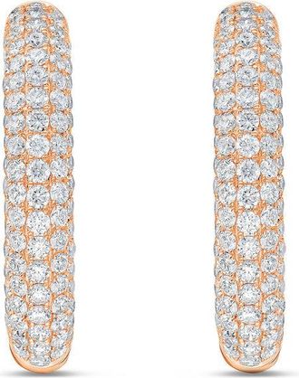 Diana M. Jewels 14KT ROSE GOLD LAB GROWN DIAMOND HOOPS WEIGHING 5.00 CTS TW