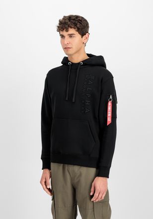 Alpha Industries Hoodie ALPHA INDUSTRIES Embroidery Hoodie, Herren, Gr. XXL, schwarz, Obermaterial: 80% Baumwolle, 20% Polyester, regular fit, Sweatshirts Hoodie