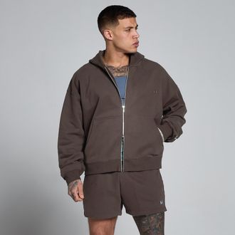 MyProtein Sudadera con capucha oversize Lift de felpa francesa con cremallera de dos v&iacute;as para hombre de MP - Chocolate - M