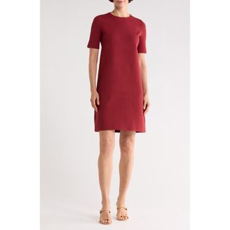 Lafayette 148 New York Short Sleeve Matte Crepe Shift Dress in Scarlet at Nordstrom Rack, Size Xx-Large