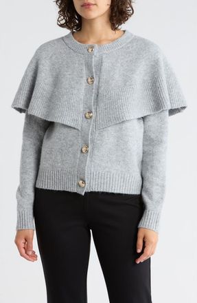 Vigoss Ruffle Cardigan in Heather Grey at Nordstrom Rack, Size Small