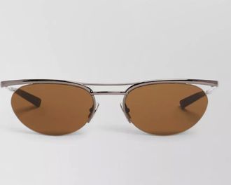 Saint Laurent metal oval sunglasses adjustable nose pads