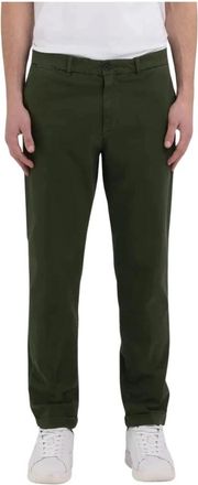 Replay Slim Fit Elastic Gabardine Chino Broek - Heren - Chinos - Groen - W32 L30 - Katoen - Broeken