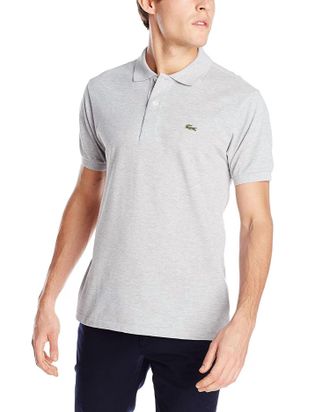Lacoste Classic Pique Slim Fit Short Sleeve Polo In Silver Chine