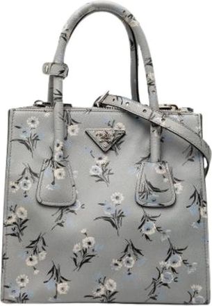 Prada Pre-owned Handbags, female, Gray, Size: ONE SIZE Pre-owned The Twin Pocket satchel