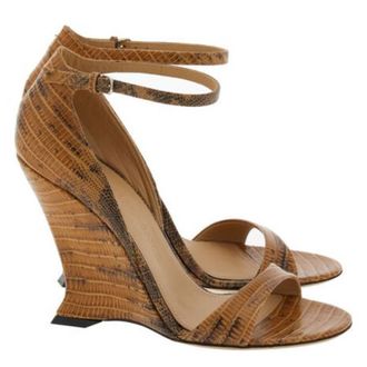 Ferragamo Vidette X5 Leather Wedge Sandals, Size 11 B
